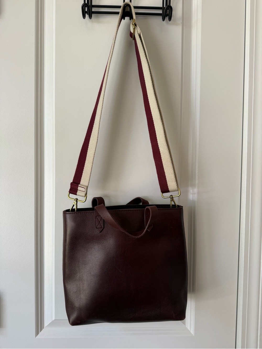MADEWELL | Transport Tote - Burgundy Leather - Crossbody Strap - Minor Scuffing